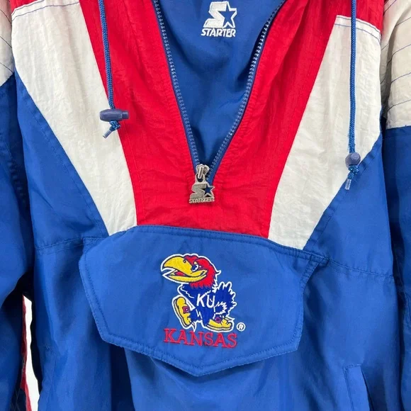 KU University of Kansas VTG Starter jacket coat pullover puffer sports outdoor - Picture 4 of 15